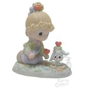  Precious Moments Girl with Puppy and Plant Figurine