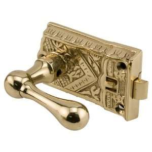  Oriental Screen Door Latch   Polished & Lacquered Brass 