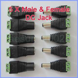 5x Male and Female DC Power Jack Adapter Connector plug  