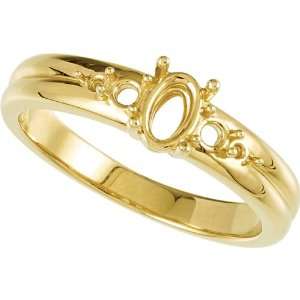  71509 14K Yellow Gold 2 Stone Polished Ring For Mothers 