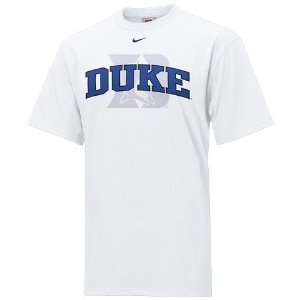  Nike Duke Blue Devils White In and Out T shirt: Sports 