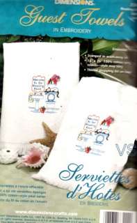   Embroidery kit 16x 22 Guest Towels READING ROOM Sale #73422  
