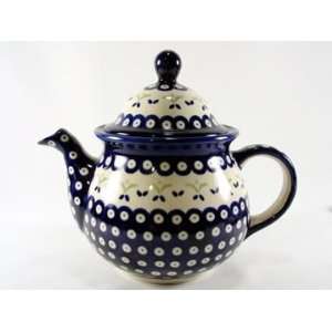  Polish Pottery Tea Pot Fleur De Lis z943 500