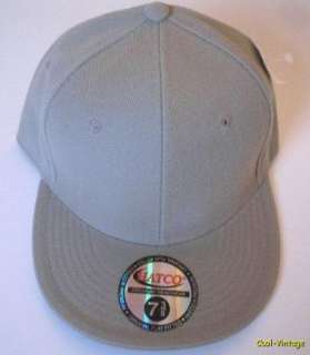   Premium HATCO Acrylic Twill Plain Solid Khaki Hat Flat Brim Fitted CAP