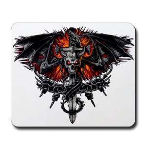  Mousepad (Mouse Pad) Dragon Sword with Skulls and Chains 