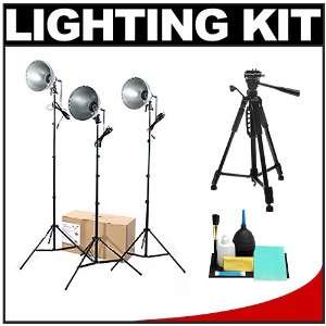 RPS Studio 3 Light Photoflood, Reflector & Stands Studio Kit (RS 4003 
