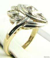 Art Deco .15ctw DIAMOND Ladies RING   14k White & Yellow Gold Mine 