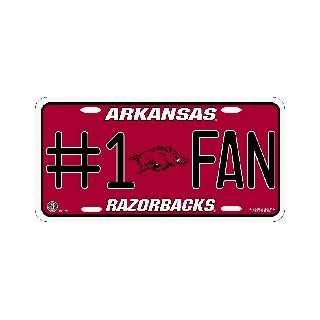  Arkansas Razorbacks #1 Fan Metal License Plate Sports 