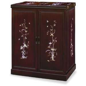    Rosewood Mother of Pearl Design Bar Cabinet