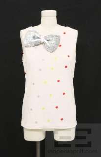   , Multicolor Embroidery & Silver Sequined Bow Top Size Small  