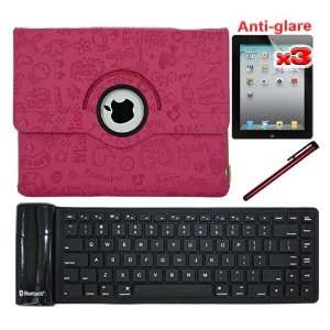   Screen Stylus Pen + Black Bluetooth Silicone Roll Up Keyboard for