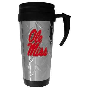 Mississippi Rebels Ole Miss NCAA Diamond Plate Travel Mug:  