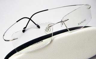 TITANIUM SILVER rimless eyeglass frames flexible LIGHT  