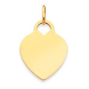  14k Yellow Gold Heart Disc Charm: Jewelry
