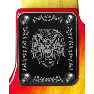  Lion Roar Chrome Engraved Neck Plate: Musical Instruments