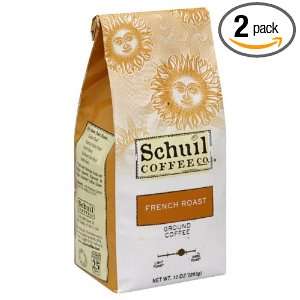 Schuil Coffee French Roast Coffee Ground, 10 ounce Bags (Pack of 2 