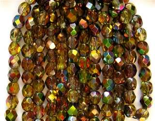   CZECH Faceted Glass Beads AMAZING MAGIC AUTUMN COLORS MIX 6mm  