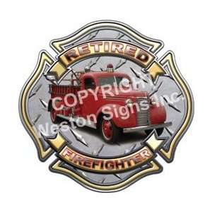   Cross Retired Firefighter Decal   28 h   REFLECTIVE 