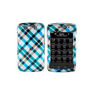  BlackBerry Storm 2 Graphic Case   Blue Plaid: Cell Phones 