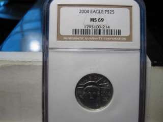 2004 $25 Platinum Eagle NGC Certified MS69  