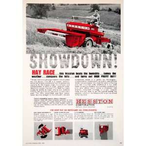  1969 Ad Hesston Tractor Hay Windrow Crop Farming Farm Tool 