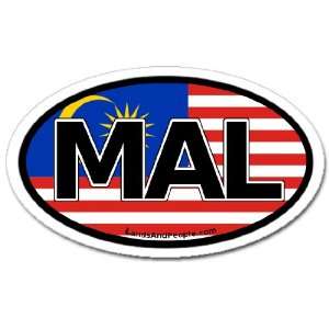  Malaysia MAL Flag Car Bumper Sticker Decal Oval 