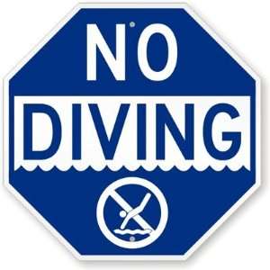 No Diving (with Graphic) High Intensity Grade Sign, 18 x 