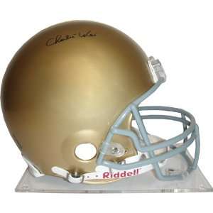  Charlie Weis Notre Dame Authentic Full Size Helmet Sports 