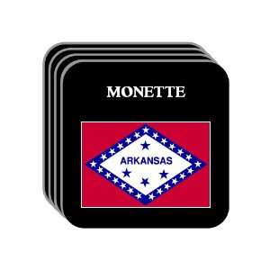 US State Flag   MONETTE, Arkansas (AR) Set of 4 Mini Mousepad Coasters