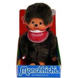  8 BASIC MONCHICHI Girl Plush Toy with Red Bib: Toys 