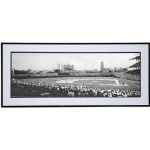  Black and White Wrigley Field Panorama  3rd Base Side 
