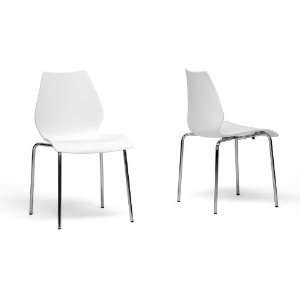   DC 7A white Plastic Modern Dining Chair   Set of 2: Everything Else