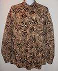 Sz XL NORTH RIVER OUTFITTERS Brown Hunting Deer Buck Shirt Long Sleeve 
