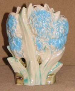 McCoy Porcelain Blue HYACINTH Flower Vase Hand Painted  