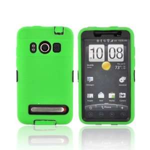  Neon Green Black Silicone Over Hard Case w Built In Screen 