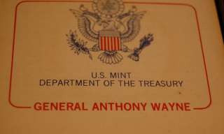 America First Medals Pewter 1779 General Wayne COA & Display Case 