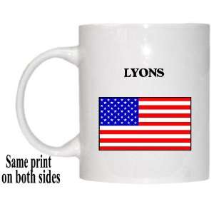  US Flag   Lyons, Illinois (IL) Mug 