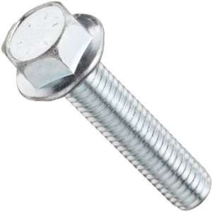 Grade 8 Zinc Plated Steel Serrated Flange Screw, Hex Drive, 3/8   16 