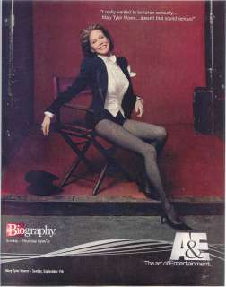 MARY TYLER MOORE A&E BIOGRAPHY AD / FISHNET STOCKINGS  