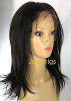 100% INDIAN REMY LACE FRONT WIG 12 #2 YAKI STRAIGHT  