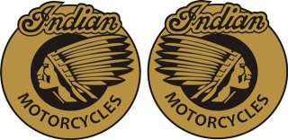 Indian Motorcycle Stickers Gold/Black Decals N  