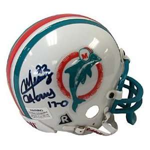 Mercury Morris 17 0 Autographed / Signed Miami Dolphins Mini Helmet