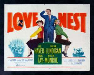 LOVE NEST * 1951 ORIG MARILYN MONROE MOVIE POSTER  