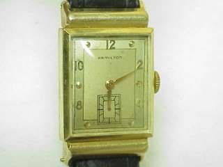   Hamilton Retro Mans Leather Watch Inscribed 25 Years Service Vintage