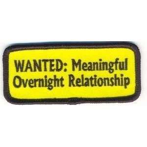  WANTED MEANINGFUL RELATIONSHIP Fun Biker Vest Patch 