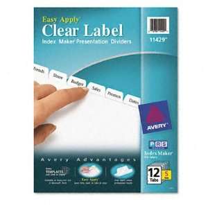  New Index Maker Clear Label Punched Dividers 12 Tab Case 