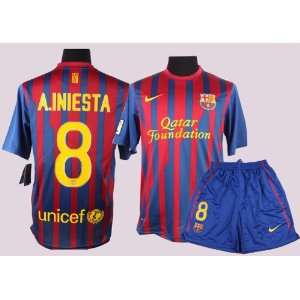 Barcelona 2012 A.iniesta Home Jersey Shirt & Shorts Size M  