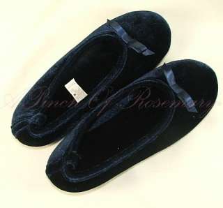 Isotoner ISO Holiday Velour Bow Ballet Slippers New  