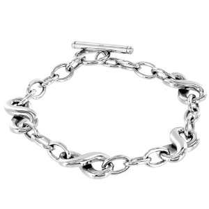  Stainless Steel Interchanging Pattern Bracelet with Toggle 