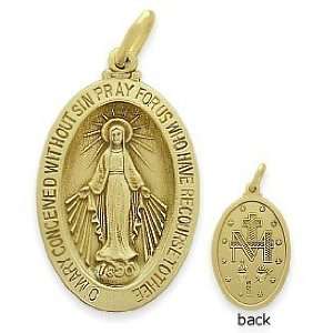   Miraculous Mary Religious Medal Medallion with 16 Inch Chain Jewelry